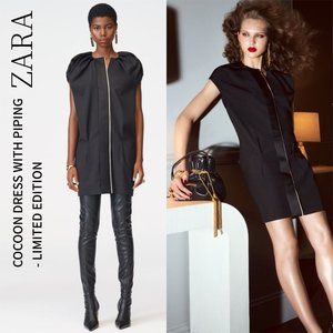 Zara PIPED COCOON DRESS LIMITED EDITION